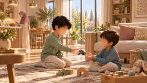 Muslim child choosing Islamic values and positive role models